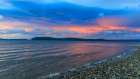USA, Washington State, Seabeck. Summer sunset over Hood Canal. Art Print